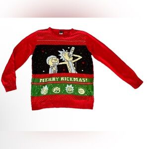 Rick & Morty Merry Rickmas Ugly Christmas Sweater Sz XL Unisex XMAS NEW Tag Bar